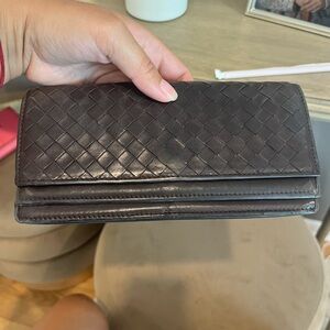 Dark brown Bottega long wallet